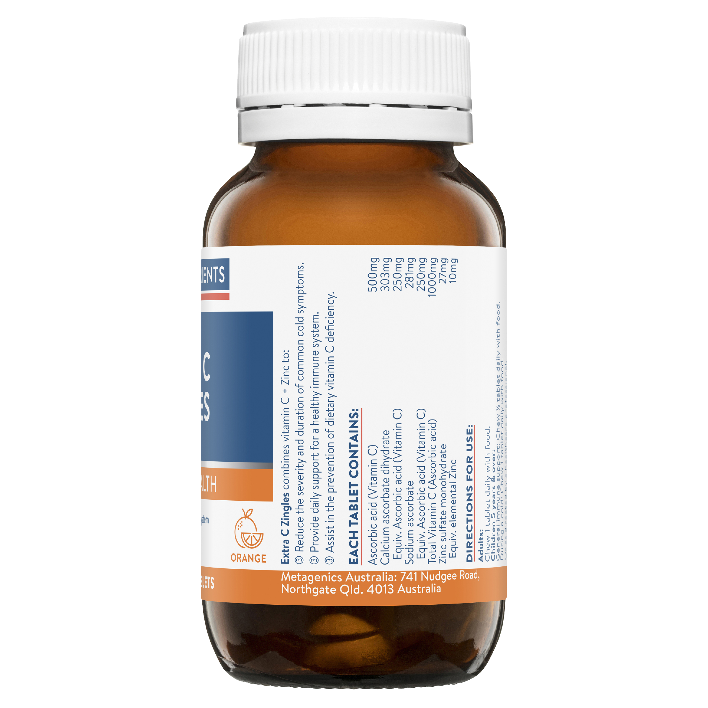 ETHICAL NUTRIENTS EXTRA C ZINGLES ORANGE 50 TABLETS - Image 3