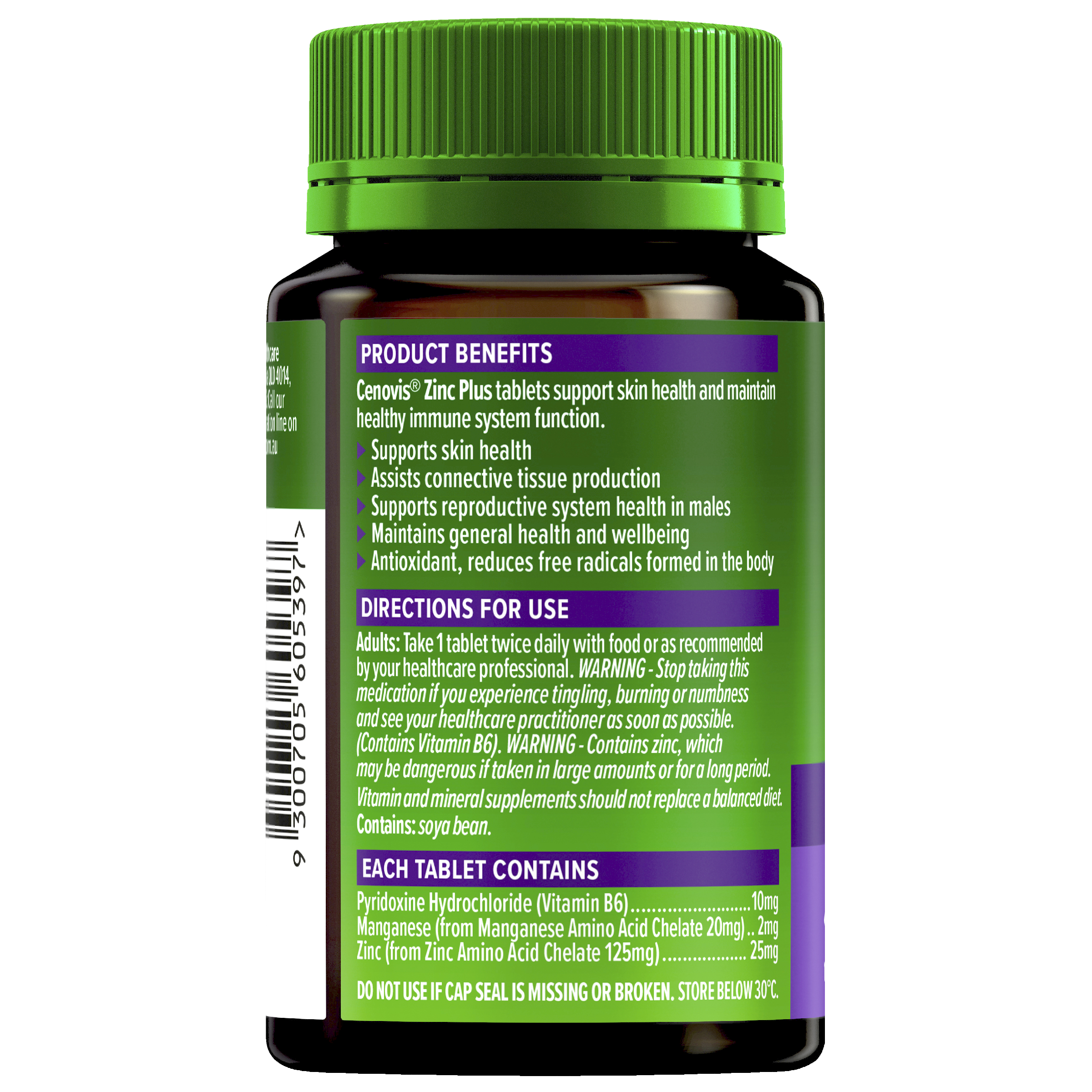 CENOVIS ZINC PLUS 150 TABLETS - Image 4