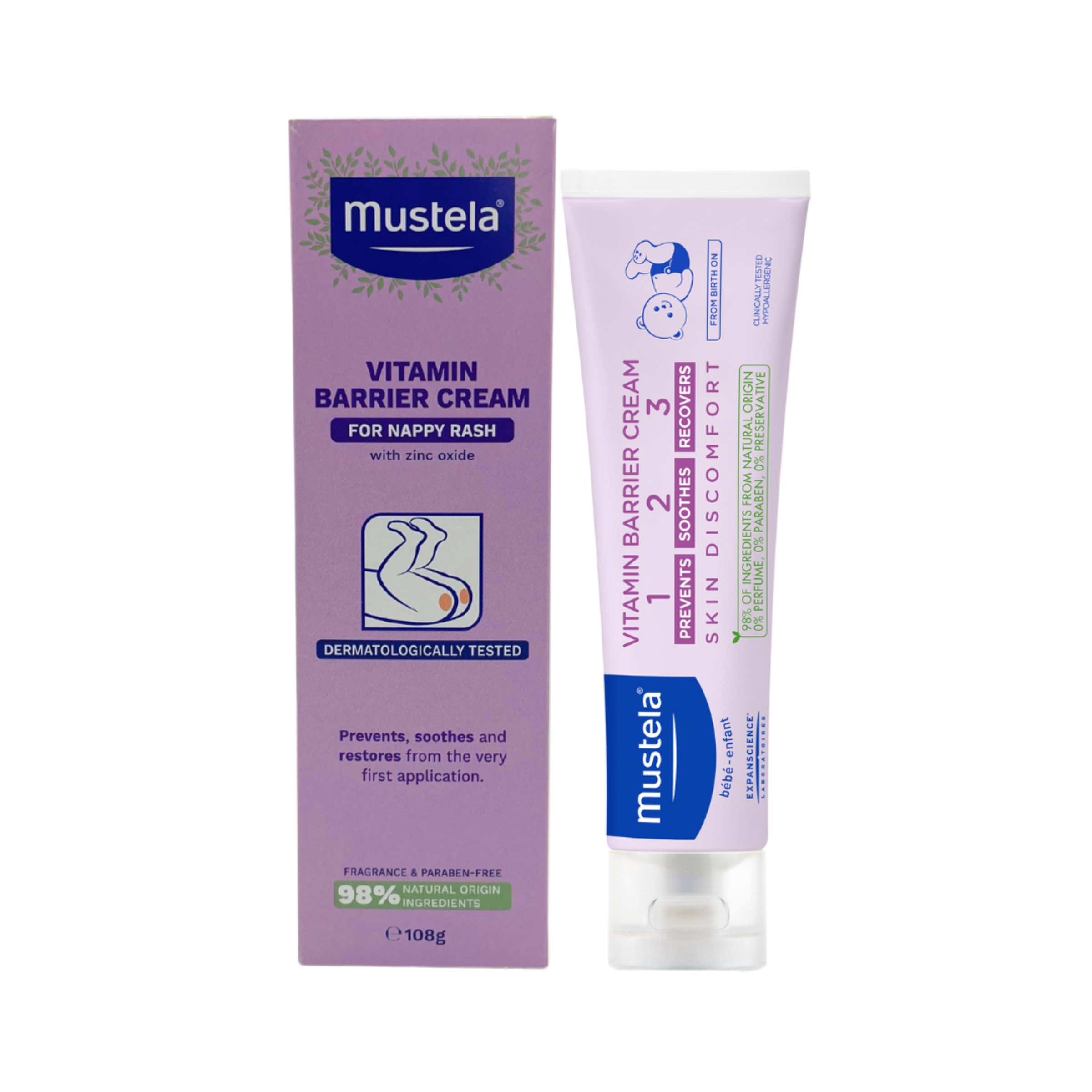 MUSTELA BEBE VITAMIN FRAGRANCE FREE BARRIER CREAM 100ML