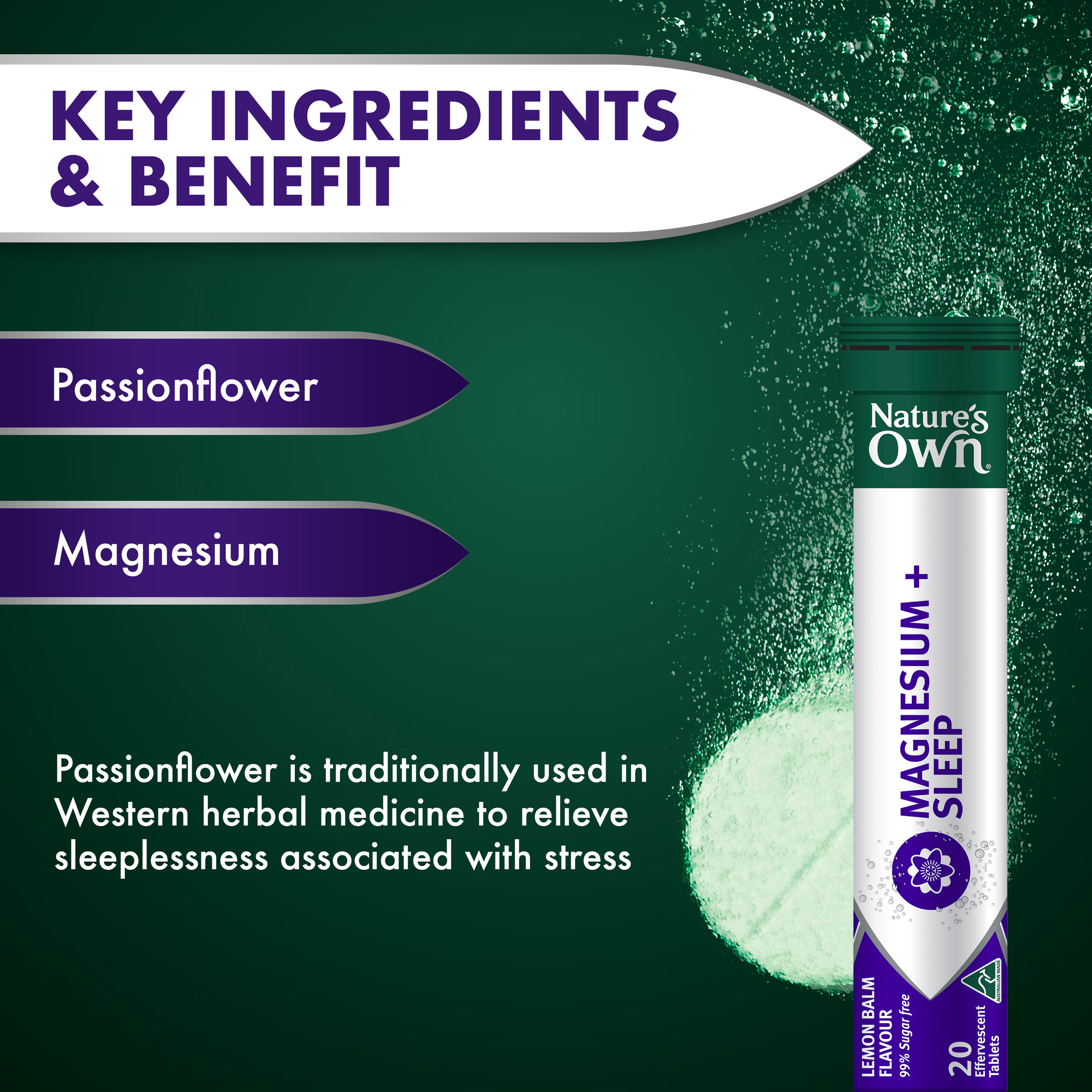 NATURES OWN MAGENSIUM + SLEEP 20 TABLETS - Image 6