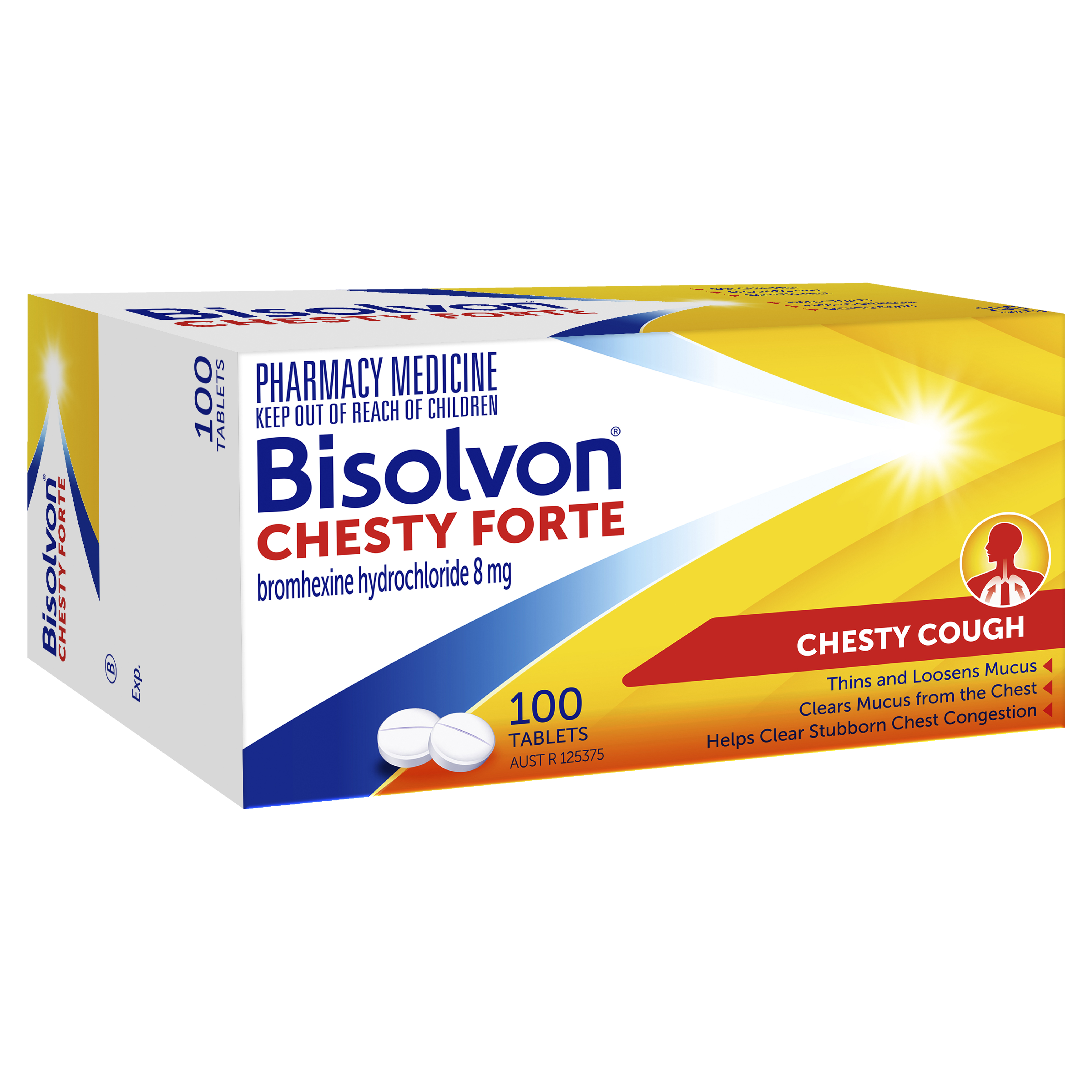 BISOLVON CHESTY FORTE 8MG 100 TABLETS