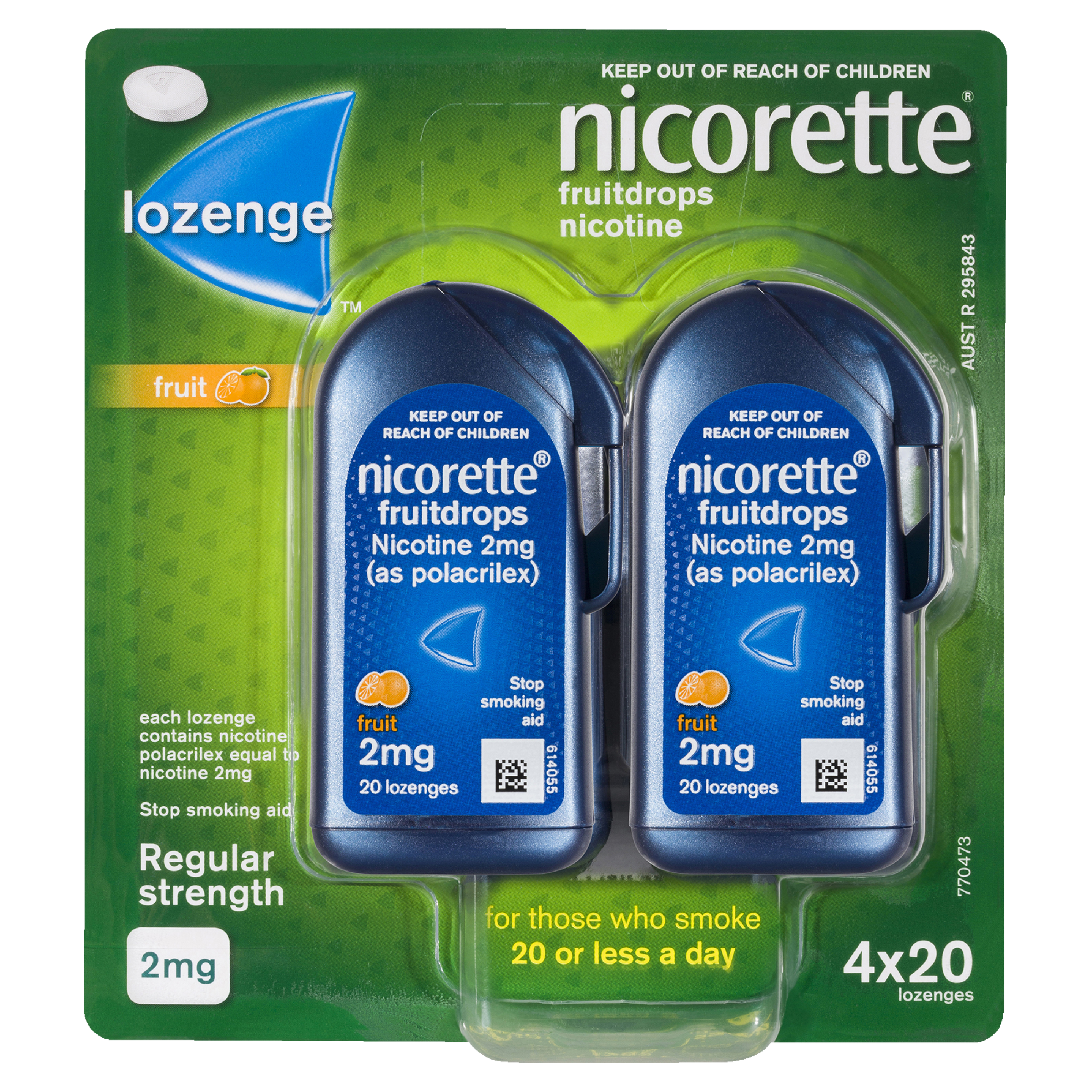 NICORETTE COOL DROPS FRESHFRUIT 2MG 80 LOZENGES
