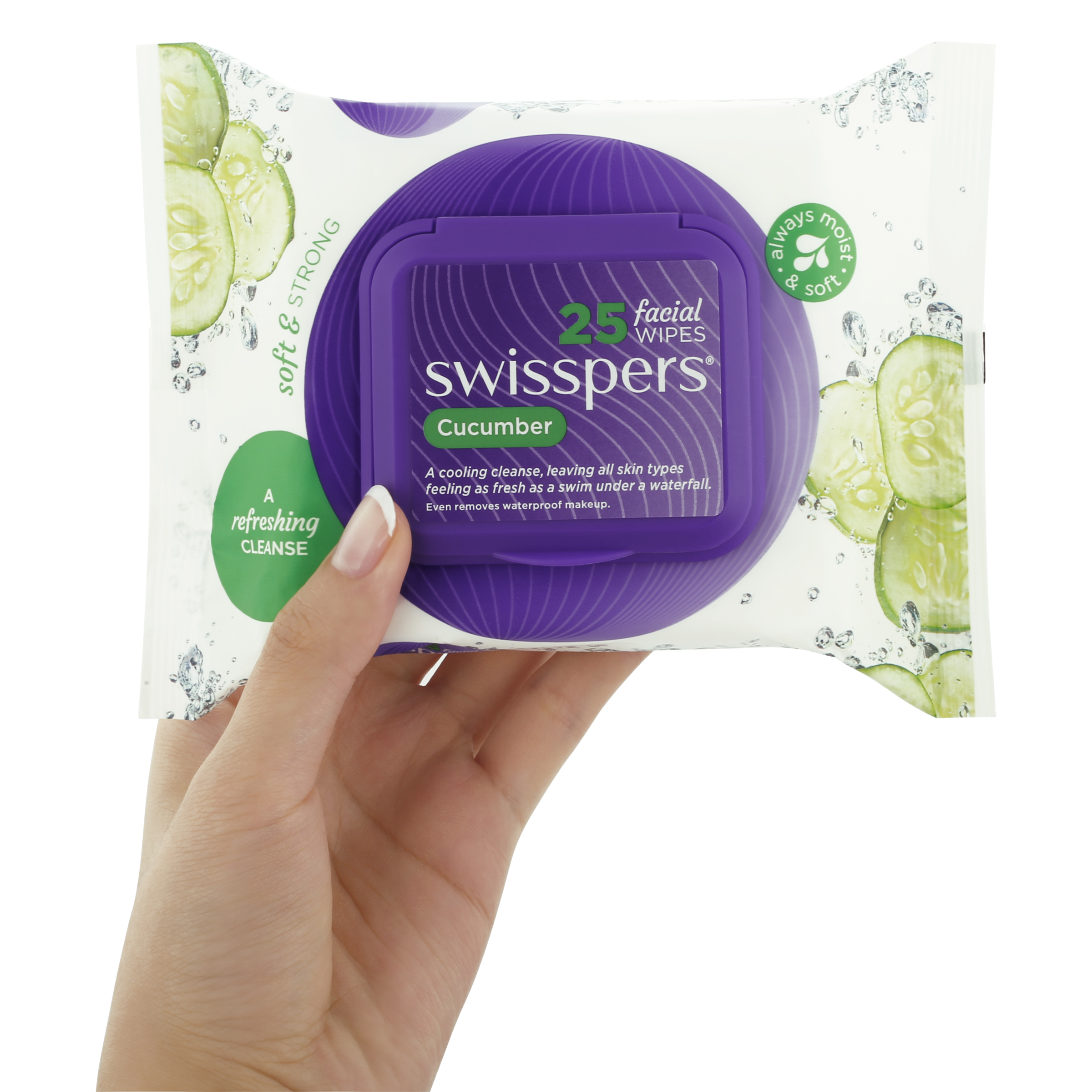 SWISSPERS CUCUMBER FACIAL WIPES 25 PACK - Image 3