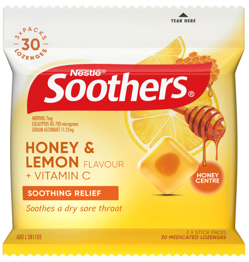 NESTLE SOOTHERS HONEY & LEMON MULTI PACK 30 LOZENGES