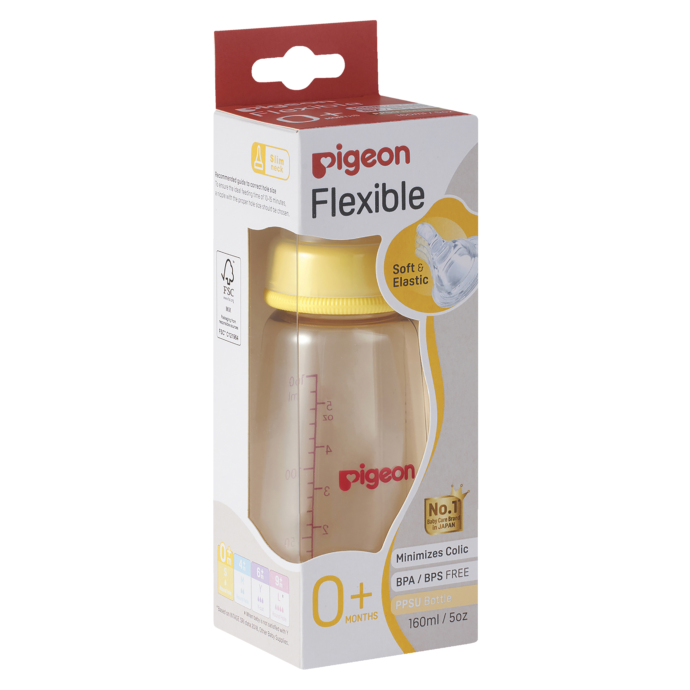 PIGEON BOTTLE SLIM NECK PERISTALTIC 160ML