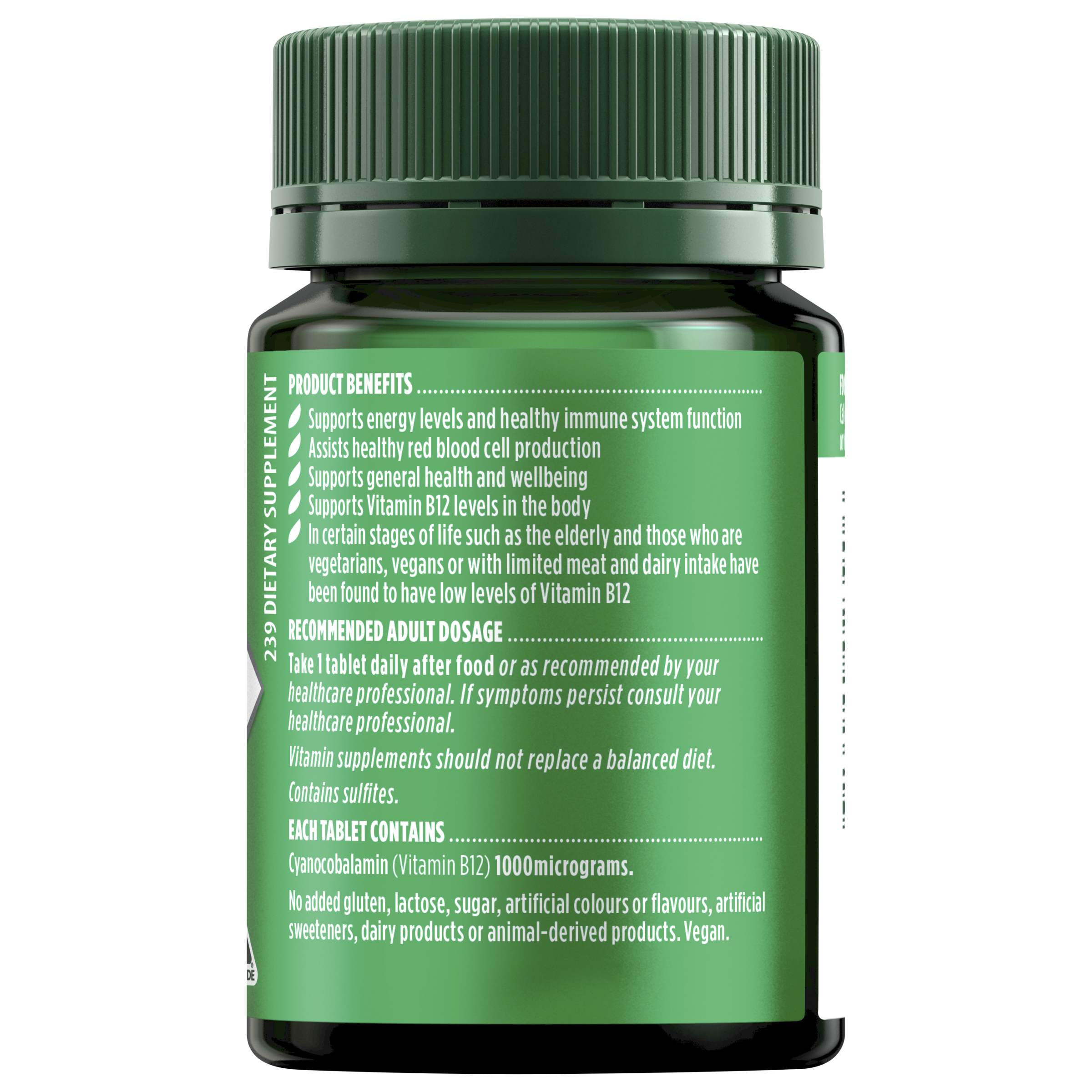 NATURES OWN VITAMIN B12 1000MCG 60 TABLETS - Image 2