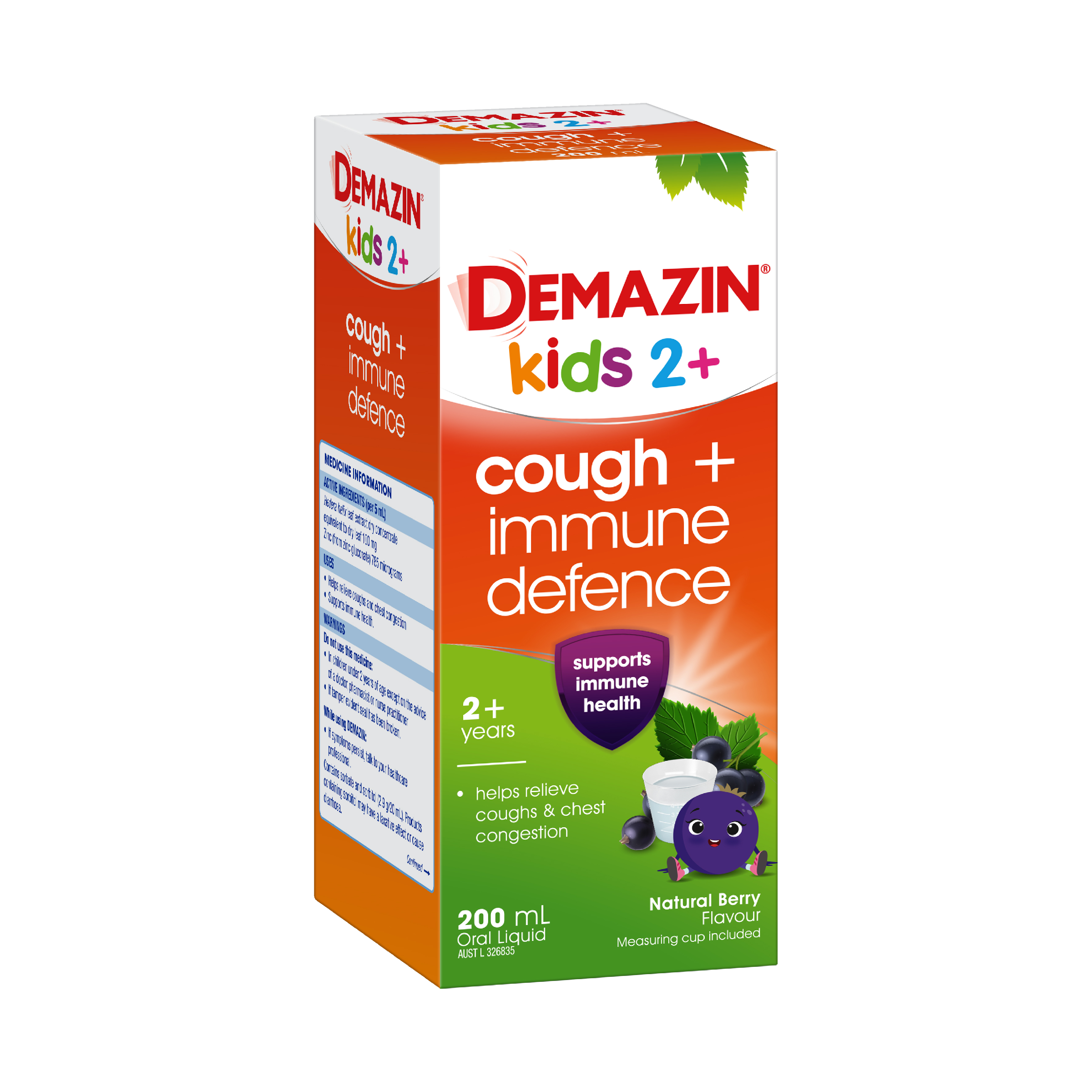 DEMAZIN KIDS COUGH + IMMUNE DEFENCE SYRUP 200ML